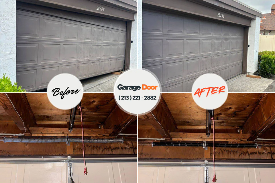 Before and after: garage door repair Watervliet, NY